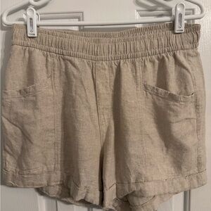 Old Navy Tan Linen Cargo Shorts Relaxed Fit Lightweight